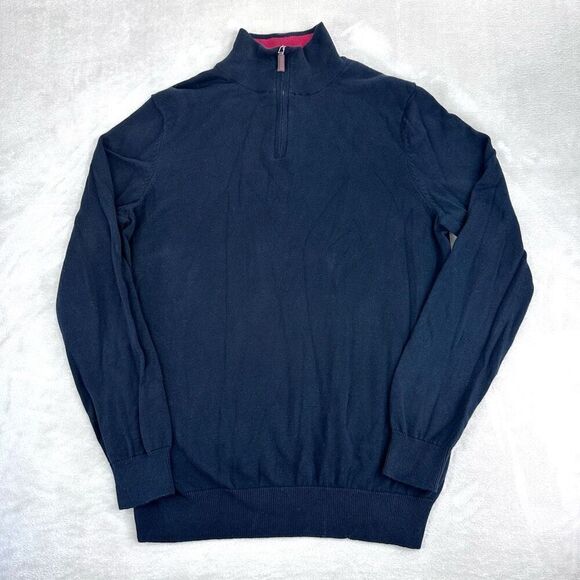 TELLURIDE CLOTHING CO Sweater Mens‎ Large Black 1/4 Zip Moc Neck Pullover - Picture 1 of 8